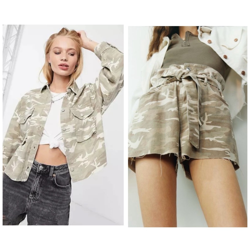 All Saints Sol Shirt Jacket and Hannah pepper bag shorts